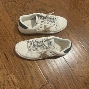 Stylish White and Green Shoes